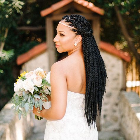 Half Up Half Down Wedding Hairstyles: 43 Inspirational Ideas Black Brides Hairstyles, Brides Hairstyles, Black Marriage, Natural Hair Wedding, Black Wedding Hairstyles, Natural Wedding Hairstyles, Bridal Braids, Black Brides, Senegalese Twists