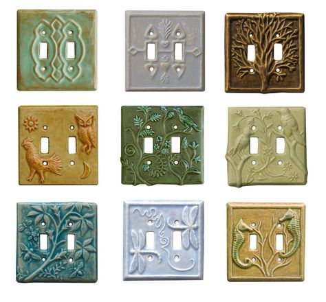 Outlet Plate Covers, Cute Switch Plates, Unique Switch Plate Covers, Ceramic Lightswitch Cover, Pottery Light Switch Covers, Ceramic Outlet Covers, Art Deco Light Switch, Unique Outlet Covers, Garden Themed Kitchen