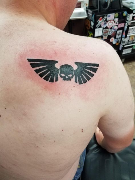 Warhammer Tattoo, Imperial Tattoo, Imperial Design, Astra Militarum, Design Tattoo, Tattoo Shop, Design Style, Fish Tattoos, Jesus Fish Tattoo