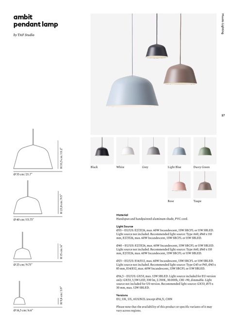 Muuto Lighting Catalog—Side 29 Muuto Lighting, Tube Light, Suspension Lamp, Siding, Lighting