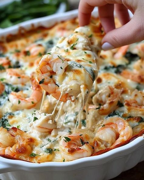 Shrimp And Crab Spinach Artichoke Dip, Creamy Shrimp And Crab Spinach Dip, Shrimp And Crab Spinach Dip, Seafood Spinach Dip, Crab And Shrimp Dip, Crab Spinach Dip, Creamy Seafood, Crab Recipe, Lump Crab Meat