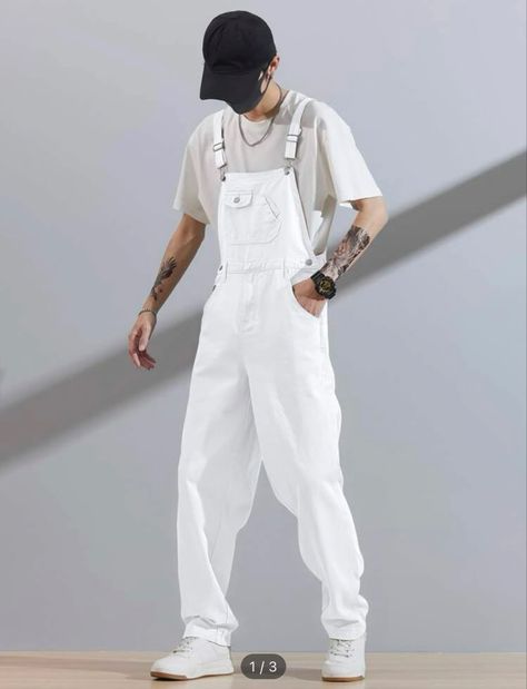 White Overalls Outfit Shorts, Outfit Shorts Men, White Overalls Shorts, Overalls Outfit Men, White Overalls Outfit, White Overalls, Outfit Shorts, Overalls Outfit, Shorts Men