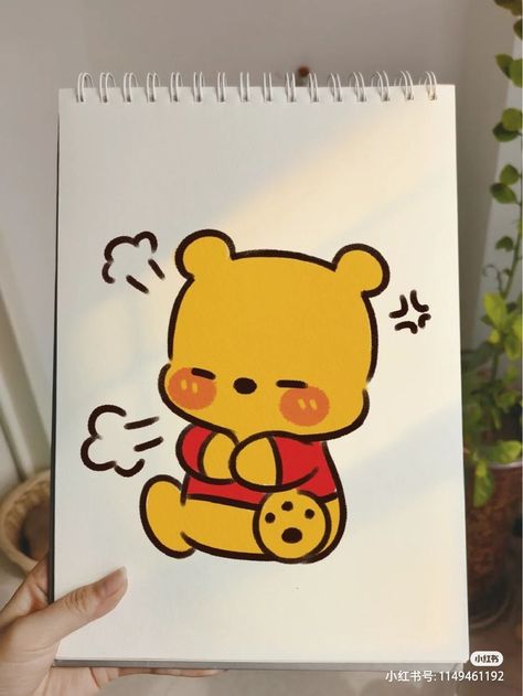 Winnie The Pooh Drawing, Drawing Ideas List, Cute Easy Doodles, Cute Winnie The Pooh, 강아지 그림, Easy Doodle Art, Easy Doodles Drawings, Cute Doodles Drawings, Cute Kawaii Drawings