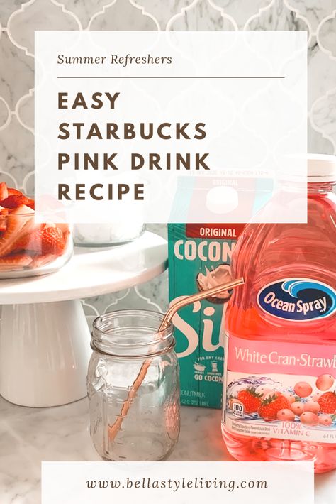 Starbucks Copycat Recipes Pink Drink, Copycat Pink Drink Starbucks Easy, Low Calorie Pink Drink Starbucks, Punk Drink Starbucks Recipe, Diy Pink Drink Starbucks Recipe, Starbucks Drinks Recipes Diy Homemade Pink Drink, Pinkdrink Starbucks Recipe, How To Make A Pink Drink From Starbucks, Copycat Pink Drink Starbucks