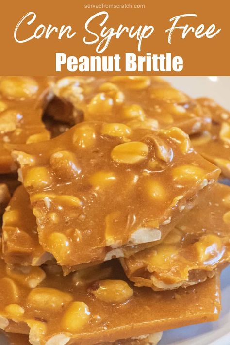 Our Corn Syrup Free Peanut Brittle is everything you love about this classic treat but without any of the unnecessary additives! Healthy Peanut Brittle, Healthy Peanut Brittle Recipe, Peanut Butter Brittle Easy, Peanut Brittle Recipe No Corn Syrup, Sugar Free Peanut Brittle, Peanut Brittle Recipe Easy No Corn Syrup, Peanut Brittle No Corn Syrup, Sugar Free Peanut Brittle Recipe, Peanut Brittle Recipe Without Corn Syrup