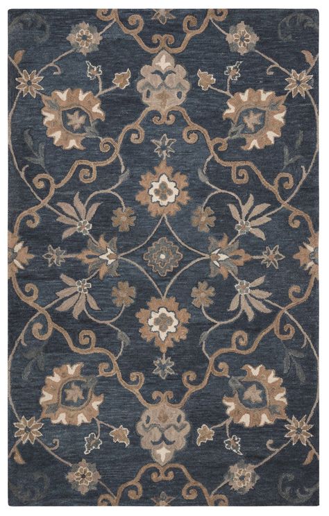 Venedy Hand-Tufted Blue Area Rug Floor Art, Thick Yarn, Rug Direct, Area Rug Sizes, Buy Rugs, Round Area Rugs, Persian Area Rugs, Dining Room Rug, Wool Rugs