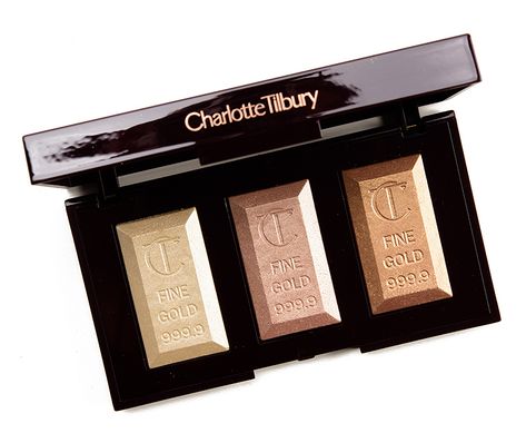 Palet Bar, Charlotte Tilbury Highlighter, Charlotte Tillbury, Gold Highlighter, Permanent Makeup Machine, Charlotte Tilbury Makeup, Highlighter Palette, Powder Highlighter, Glitter Eyes