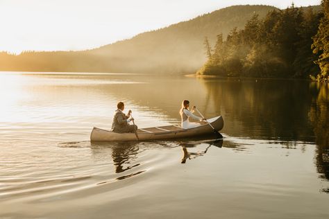 Canoe Photoshoot, Canoe Wedding, Photography Camp, Canoe Boat, Boat Fashion, Orcas Island, Portland Wedding Photographer, Before The Wedding, Portland Wedding