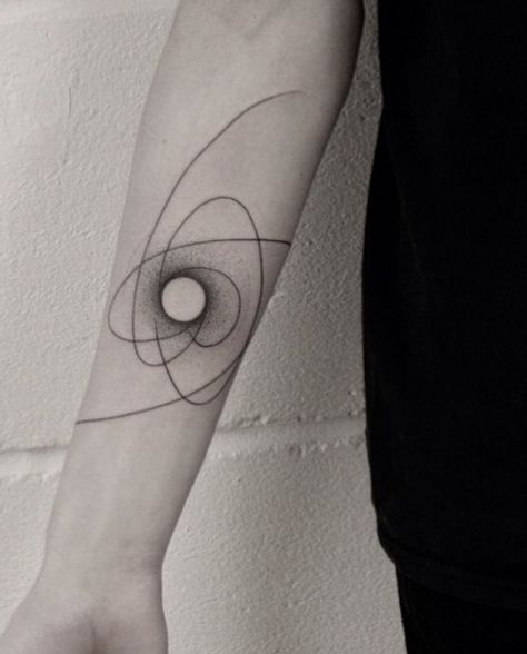 Black Hole Tattoo, Geometric Sleeve Tattoo, Tattoo Trend, Inspiration Tattoo, Geometric Tattoo Design, Original Tattoos, Black Ink Tattoos, Unique Tattoo, Abstract Tattoo