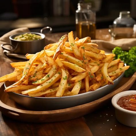 French Fries Aesthetic, Fries Photography, Fried Fries, French Fries At Home, Fries At Home, Burger And Chips, French Fries Recipe, Crispy French Fries, Popular Side Dishes