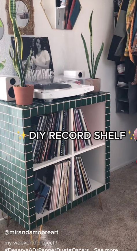 Diy Record Player Stand, Diy Record, Record Display Shelf, Record Organizer, Record Player Table, Record Shelf, Record Stand, Record Player Stand, Record Display