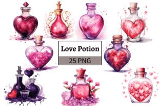 Love Potions, Witch Potion, Potion Bottles, Love Potion, Price Reduction, Halloween Illustration, Watercolor Images, Kids Clipart, Potion Bottle