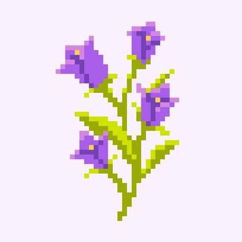 Pixel Plants, Flower Pixel Art, Pixel Flower, Hibiscus Wallpaper, Pixel Sprites, Flowers Icon, Arte 8 Bits, Pixel Art Templates, Tapestry Crochet Patterns