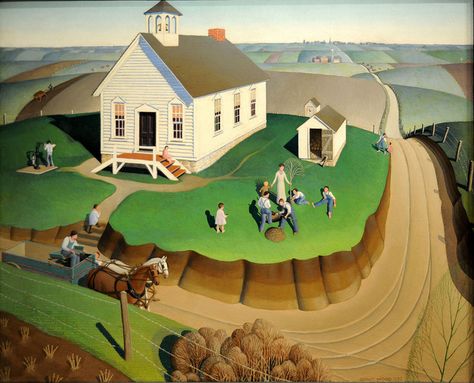 Grant Wood, Arbor Day, 1932. MFA, Boston by renzodionigi, via Flickr Arbor Day, Grant Wood, Arbor, Wood, White