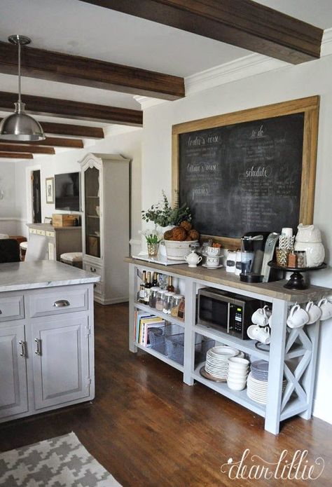 The Finishing Touches on Our Kitchen Makeover (Before and Afters) | Dear Lillie | Bloglovin’ Kaffe Station, Kitchen Chalkboard, Traditional Dining Chairs, Dear Lillie, Home Coffee Stations, Coffee Bar Home, Web Images, Basement Remodel, Chic Kitchen