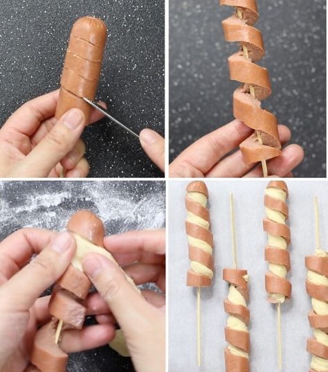 Crescent Roll Hot Dogs - TipBuzz Crescent Roll Hot Dogs, Hot Dog Crescent Rolls, Crescent Dogs, Wassail Recipe, Hot Dog Recipes, Crescent Roll, Corn Dogs, Instapot Recipes, Dog Recipes