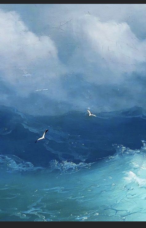 Ivan Konstantinovich, Sea Art, Wallpaper Art, Photo Blog, Aesthetic Painting, White Clouds, Painting Wallpaper, Painting Art Projects, Seascape Paintings