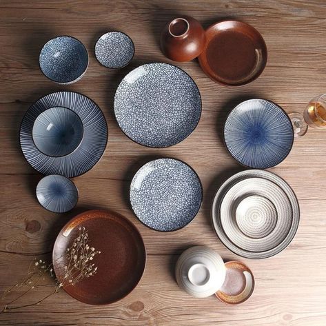 Japanese Traditional Style Ceramic Dinner Plates Porcelain | Etsy Japanese Dinner, Ceramic Dinner Plates, Japanese Plates, Crafty Decor, Japanese Minimalism, Table Ware, Sushi Plate, Traditional Ceramics, Porcelain Dish