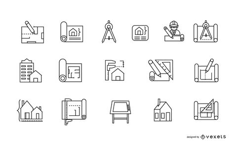 Architecture Tattoo Ideas, Interior Design Icon, Architectural Font, Icon Architecture, Drawing Library, Architecture Symbols, Work Icon, Architectural Signage, Architecture Icons