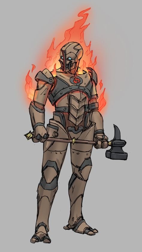 Warforged Blacksmith, Warforged Art, Dungeons And Dragons Books, Armor Drawing, Pathfinder Character, D D Character Ideas, Fantasy Races, Fantasy Images, Dnd Art