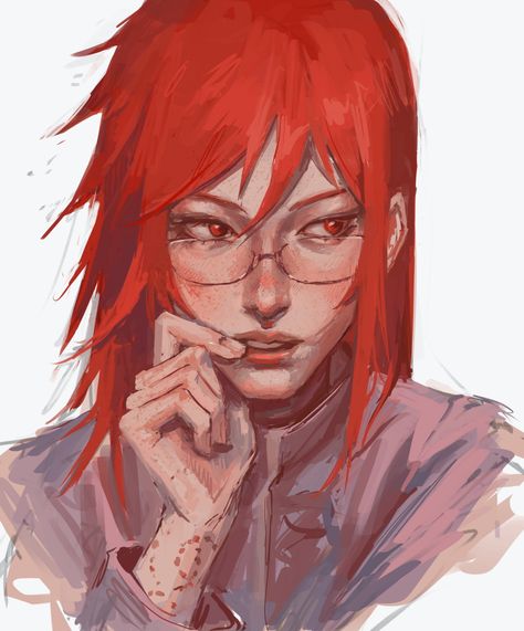 Karin Uzumaki Fanart, Naruto Manga Icon, Naruto Fanart, Naruto Character Design, Naruto Uzumaki Fanart, Naruto Icon, Red Hair Naruto, Karin Naruto, Naruto Fan Art