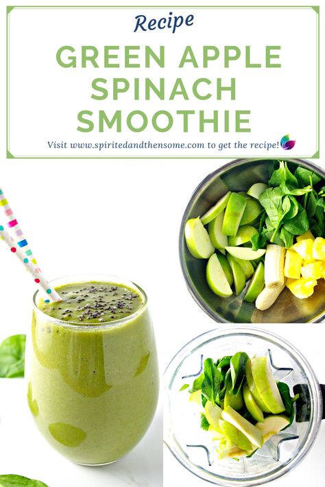 Mean Green Smoothie, Green Apple Smoothie, Banana Spinach Smoothie, Pineapple Banana Smoothie, Spinach Smoothie Recipes, Smoothie Benefits, Ginger Shots, Nutrient Dense Smoothie, Banana Apple Smoothie