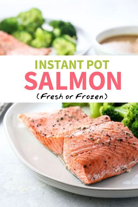 Here's a PERFECT method for cooking salmon in the Instant Pot. You can use fresh or frozen, and I've even included tips for cooking vegetables in the pot at the same time, for a healthy dinner that's ready in less than 20 minutes. #instantpotsalmon #salmon Instant Pot Salmon, Cooking Vegetables, Tips For Cooking, Frozen Salmon, How To Cook Fish, Instant Pot Dinner Recipes, Easy Instant Pot Recipes, Cooking Salmon, Instapot Recipes