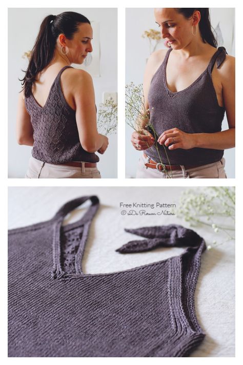 Summer Linearis Sleeveless Top Free Knitting Pattern - Knitting Pattern Summer Knitted Tops Pattern, Knitted Tank Top Pattern Free, Knit Top Pattern Free, Knit Tank Top Pattern, Camisole Pattern, Summer Top Pattern, Knit Top Patterns, Summer Knit Tops, Simply Knitting