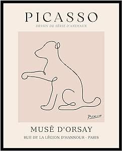 Poster Master Vintage Picasso Poster - Retro One Line Dog Drawing Print - Dog Art - Minimal Gift for Men, Women, Animal Lover - Abstract Wall Decor for Home, Office, Bedroom - 11x14 UNFRAMED Wall Art Line Dog Drawing, Dog Portrait Drawing, Picasso Poster, Infinite Art, Minimal Gifts, Dictionary Art, Art Minimal, Home Office Bedroom, Abstract Wall Decor