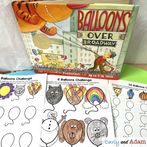 Fall Read Aloud And Craft, Macys Day Balloon Craft, Ballons Over Broadway Project, Thanksgiving Parade Balloon Activity, Thanksgiving Parade Float Ideas For Kids, Balloons Over Broadway Craft, Balloons Over Broadway Balloon Ideas, Balloons Over Broadway Stem, Balloons Over Broadway Activities