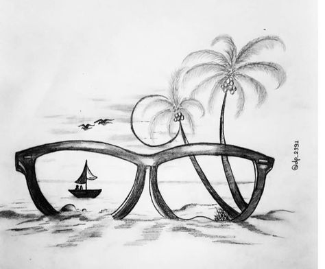 Beach View Drawing, Beach Drawing, Beach View, Beach Vibes, Beach Vibe, Pencil Drawing, Pencil Drawings, Rectangle Glass, Art Gallery