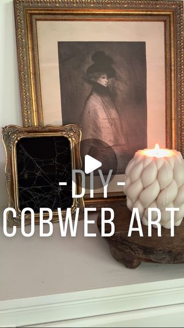 Mary Beth Wilhelm on Instagram: "This is NOT my idea. I do not know the original creator. It’s all over the internet but I always have fun recreating things. Easiest Halloween DIY ever. Cobweb Art 🖼️ 🕷️ 🕸️ All you need is black paper (I used velour), white spray paint, a frame, and a cobweb! No spiders were harmed in the making of this video." Cobweb Art, October Daily, Halloween Paper Crafts, White Spray Paint, Food Decorations, Easy Diy Halloween, Halloween Decorating, My Idea, Halloween Paper