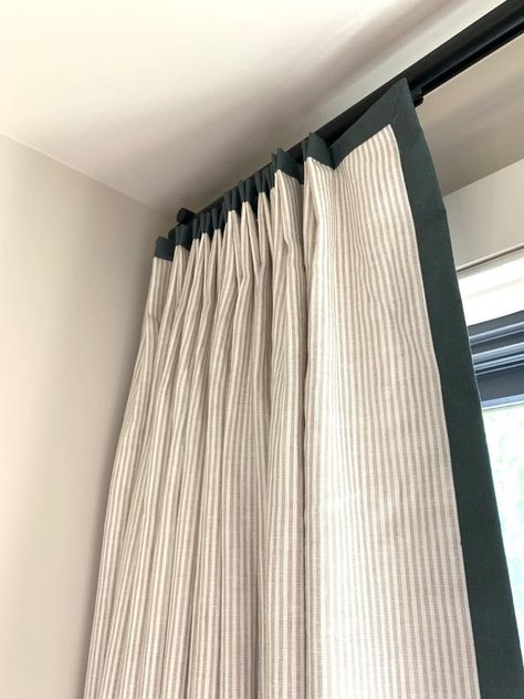 Pleated Linen Drapery Panels With Schumacher Trim - Etsy Color Block Drapery Panels, White Velvet Curtains, Linen Drapery Panels, Custom Drapery Panels, Pleated Drapery, Linen Drapery, Pleated Drapes, Curtains Window, Linen Drapes