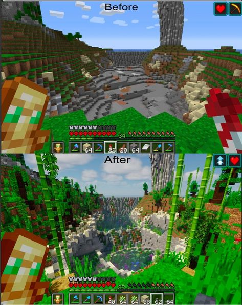 Terraforming Minecraft, Minecraft Terrain, Minecraft Terraforming, Minecraft Building Guide, Minecraft Banner Designs, Minecraft Structures, Minecraft Farm, Cool Minecraft Creations, Minecraft Cottage