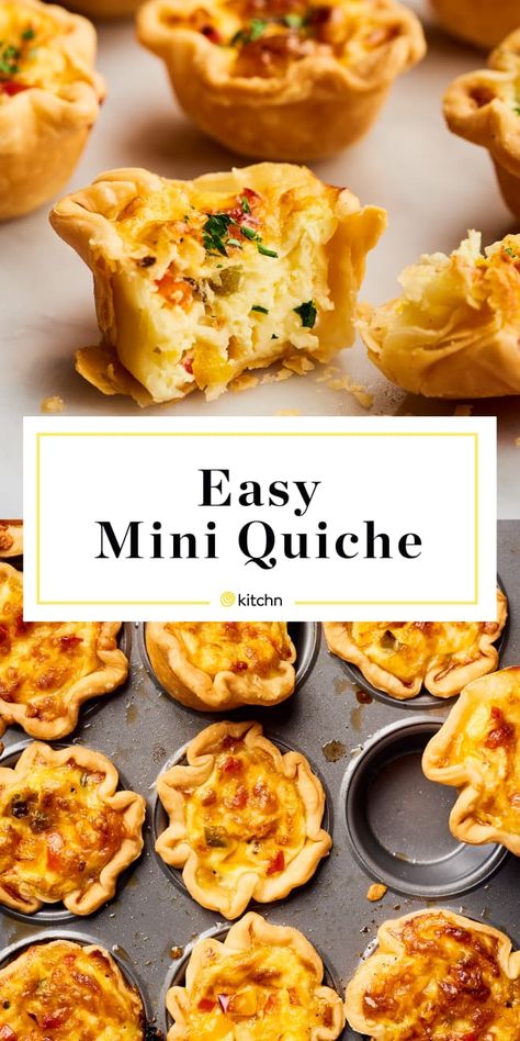 Easy Mini Quiche, Muffin Tin Quiche, Mini Quiche Cups, Mini Quiche Recipe, Quiche Cups, Mini Quiche Recipes, Quiche Recipes Easy, Brunch Items, Brunch Spread