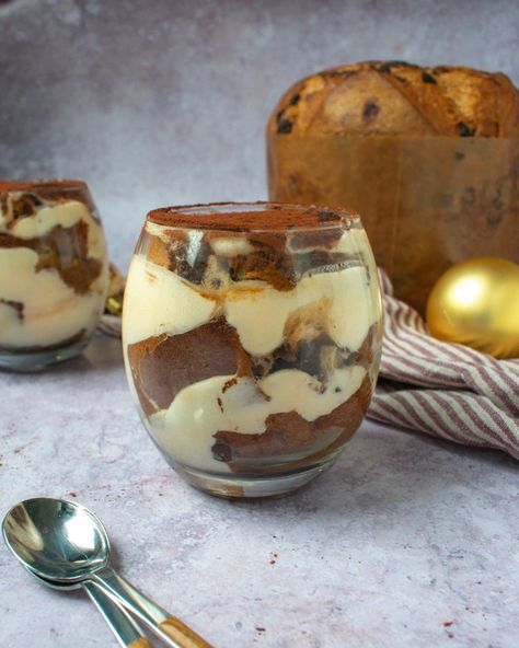 Recipes Using Panatone Bread, Recipes With Panettone, Recipes Using Panettone Bread, Panettone Tiramisu, Panatone Bread, Christmas Trifles, Panettone Bread, Gourmet Christmas, Vegan Tiramisu