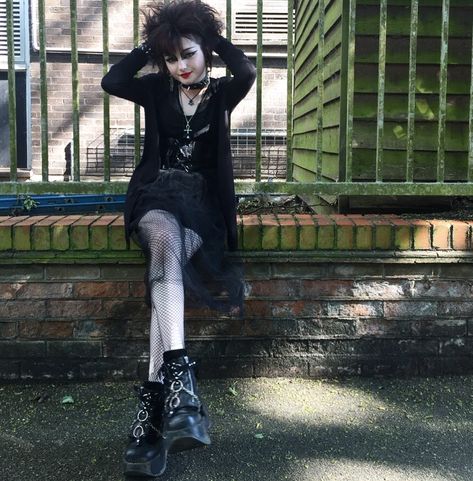 goth tradgoth deathrock 80s 80sgoth 80s Goth Fashion Women, Blonde Trad Goth, Traditional Goth Outfits, Real Goth Outfits, 80s Goth Outfits, Trad Goth 80s, 80s Trad Goth, 80s Alternative Fashion, 80s Goth Fashion