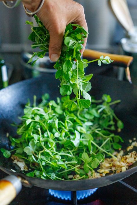 Pea Shoots Recipe, How To Cook Peas, Spring Side Dishes, Eating Veggies, Recipe Keeper, Feasting At Home, Pea Shoots, Csa Recipes, Dinner Plans