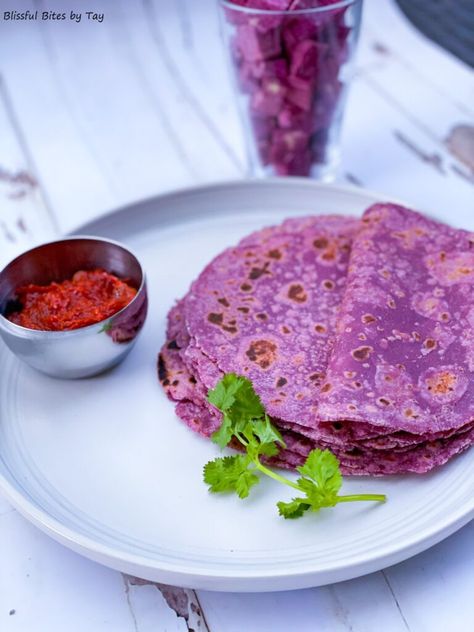 Purple Sweet Potato Flatbread / Roti - Blissful Bites by Tay Potato Roti, Sweet Potato Flatbread, Purple Potato Recipes, Potato Flatbread, Sweet Potato Wrap, Ube Recipes, Sweet Potato Bowls, Purple Sweet Potato, Purple Food