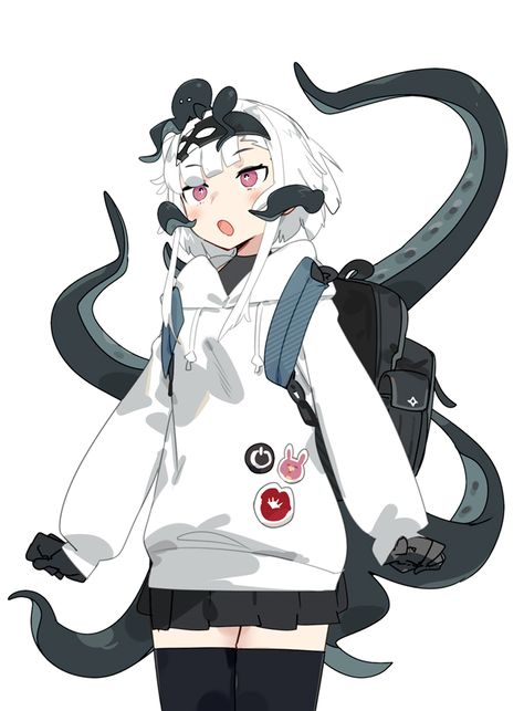 Tentacle Hair, Flat Fish, Manga Picture, Anime And Manga, Picture Search, Manga Pictures, Monster Girl, How To Draw Hair, Fantasy Clothing