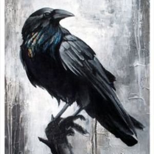 Rabe Tattoo, Crow Painting, Crow Tattoo, Crow Art, Raven Tattoo, Raven Art, Crows Ravens, Black Crow, 5x7 Print