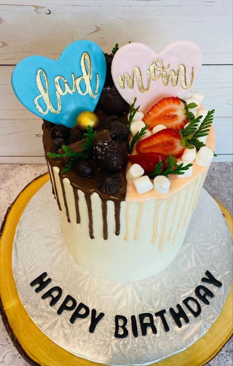 Parents Birthday Cake, Bday Cake For Dad, 60th Birthday Cake For Mom, Birthday Cake For Mum, 60th Birthday Ideas For Mom, Cake Mom, Unknown Person, Surprise Ideas, Chocolate Birthday Cake