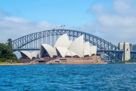 Sydney Opera House and Harbour Bridge Jorn Utzon, Australia Country, Most Famous Artists, Harbour Bridge, Kampot, Sydney Harbour, Construction Worker, Phnom Penh, Concert Hall