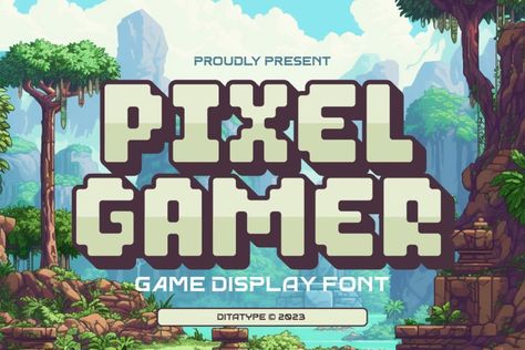 Pixel Gamer is a charming display font designed in uppercase, inspired by retro pixel art. It features consistent proportions, ensuring a harmonious and balanced visual experience. Each uppercase letter maintains the same size and shape, allowing for a cohesive and uniform composition. This design choice creates a sense of stability and familiarity, reminiscent of classic […] Get your free download of the Pixel Gamer Font now at Free Font Download! Retro Pixel Art, Game Font, Horror Font, Pixel Font, Ttf Fonts, Graphic Design Brochure, Pixel Games, Retro Video Games, Editorial Layout