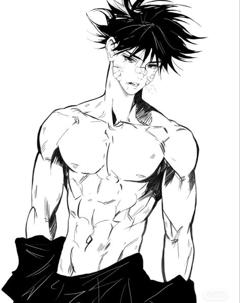 Guys Sketch, Man With Black Hair, Drawing Ideas Anime, Hottest Anime Characters, Anime Guys Shirtless, Guy Drawing, Anime Poses Reference, Anime Couples Drawings, How To Draw Hair