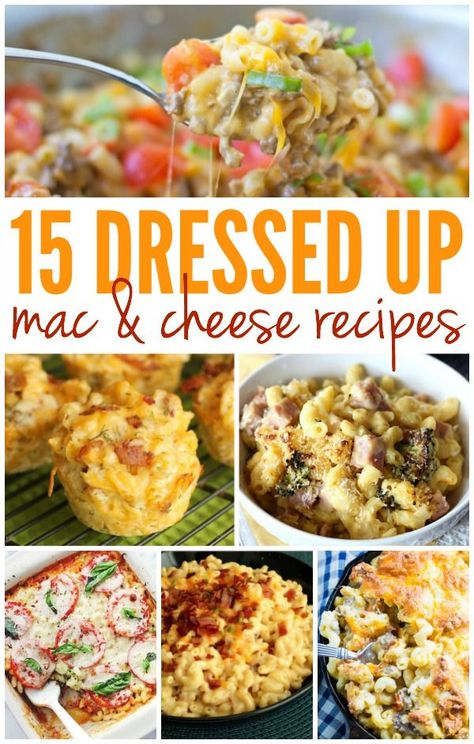 Satisfy your craving for comfort food with these dressed up macaroni and cheese recipes! Recipes With Macaroni And Cheese, Dressed Up Mac And Cheese, Craft Mac And Cheese Recipes, Macaroni And Cheese Ideas, Doctored Up Mac And Cheese, Mac And Cheese Meals Dinners, Macaroni And Cheese Dinner Ideas, Macaroni Noodles Recipes, What Goes With Mac And Cheese Meals