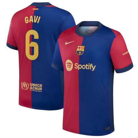 Gavi Barcelona Nike 2024/25 Home Replica Player Jersey - Royal Gavi Barcelona, Barcelona Jerseys, Match Day, The Pitch, Sports Uniforms, Custom Jerseys, Soccer Jerseys, Football Jerseys, Fc Barcelona