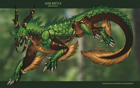 Beetle Dragon, June Beetle, Magic Monster, Monster Artwork, Beast Creature, Cool Dragons, Creature Artwork, Cool Monsters, Fiction Idea