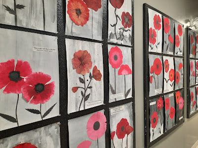 Rememberance Day Wreath Craft, Grade 2 Remembrance Day Art, Grade 6 Remembrance Day Art, Remberance Day Activities, Rembrance Day Art, Poppy Art Ks1, Patriotic Art Projects For Middle School, Grade 1 Poppy Art, Remembrance Art For Kids