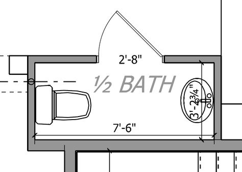 Small Powder Room Floor Plans | floor plan of the room really your typical powder room Powder Room Floor, Dramatic Powder Room, Powder Room Dimensions, Tiny Half Bath, Bathroom Floor Plan, Small Half Bathroom, Tiny Powder Rooms, Small Half Bath, Tiny Powder Room